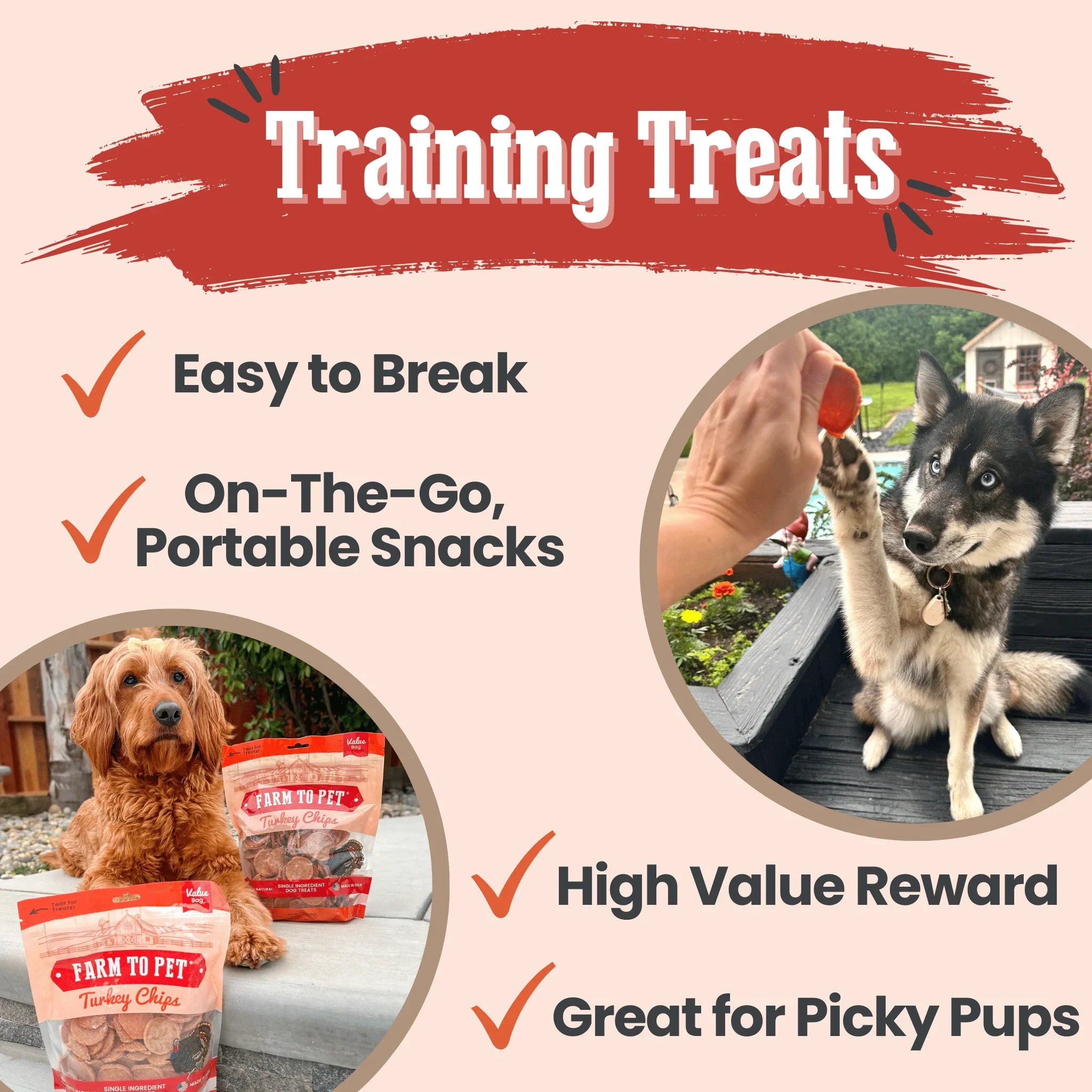 Turkey Chips for Dogs | All-Natural Single-Ingredient Healthy Dog Treats Farm To Pet