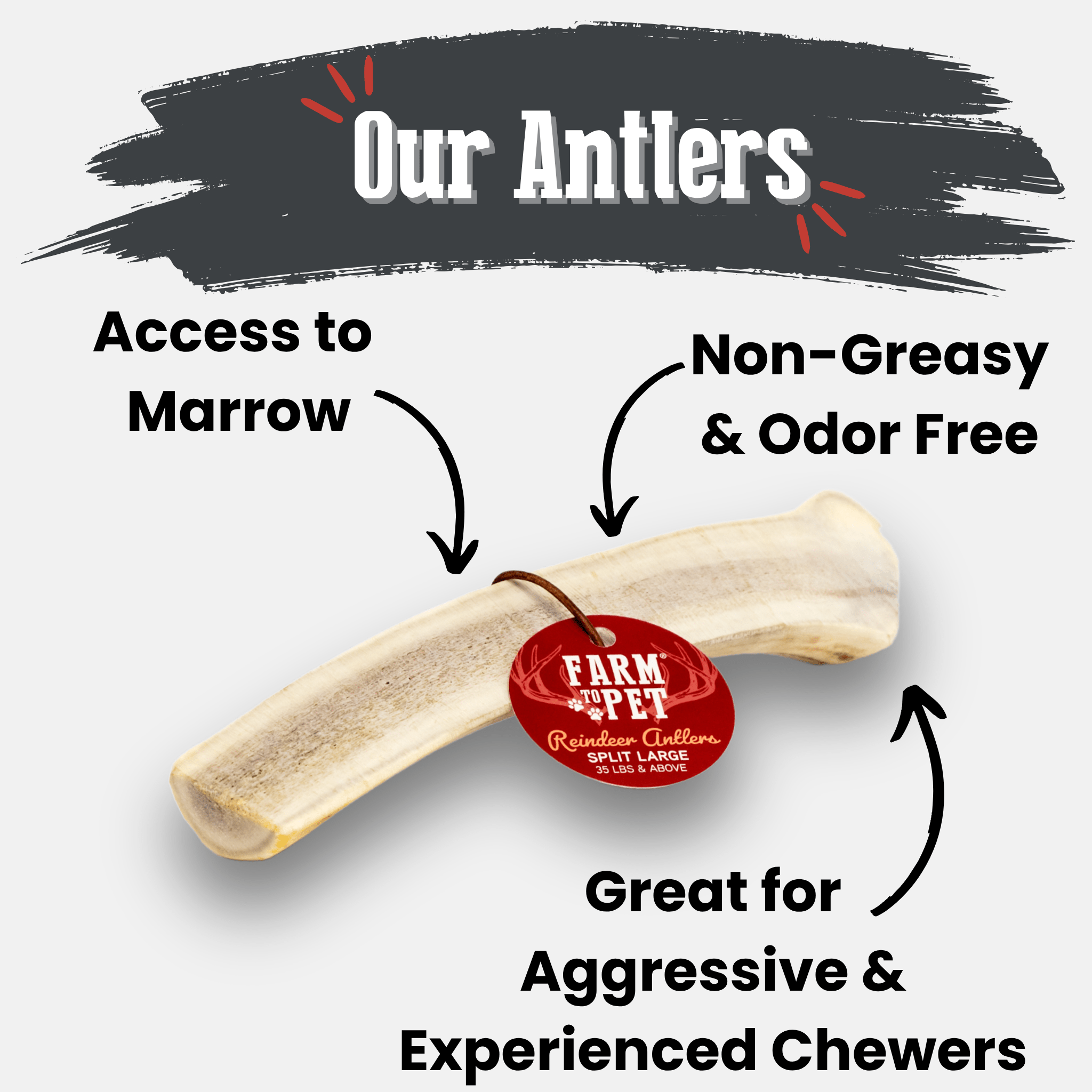 Reindeer Antler Dog Chews | Organic Chews for Dogs Farm To Pet
